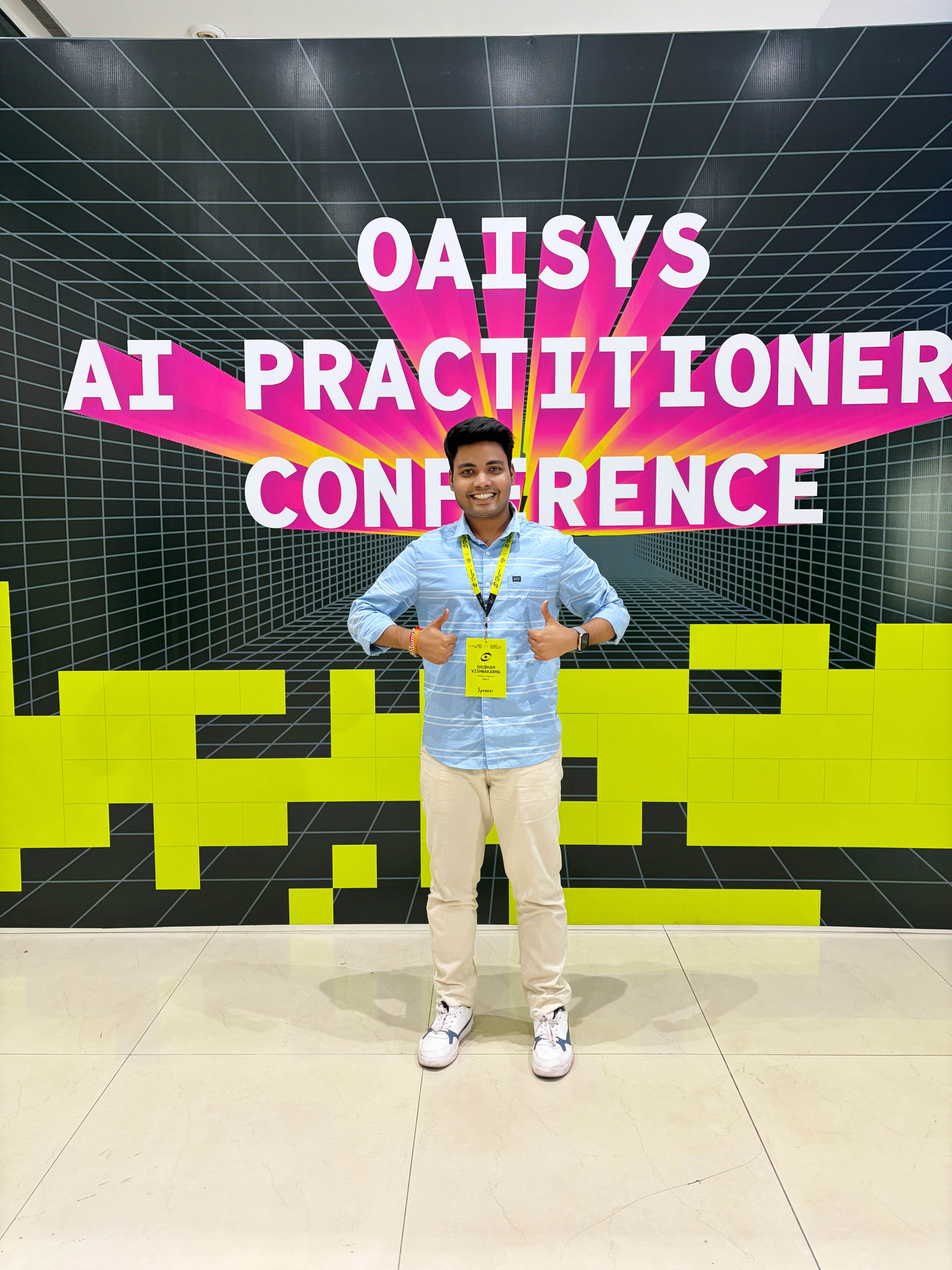 Oaisys AI Practitioners Conference 2025, Pune – Shubham Vishwakarma at the venue