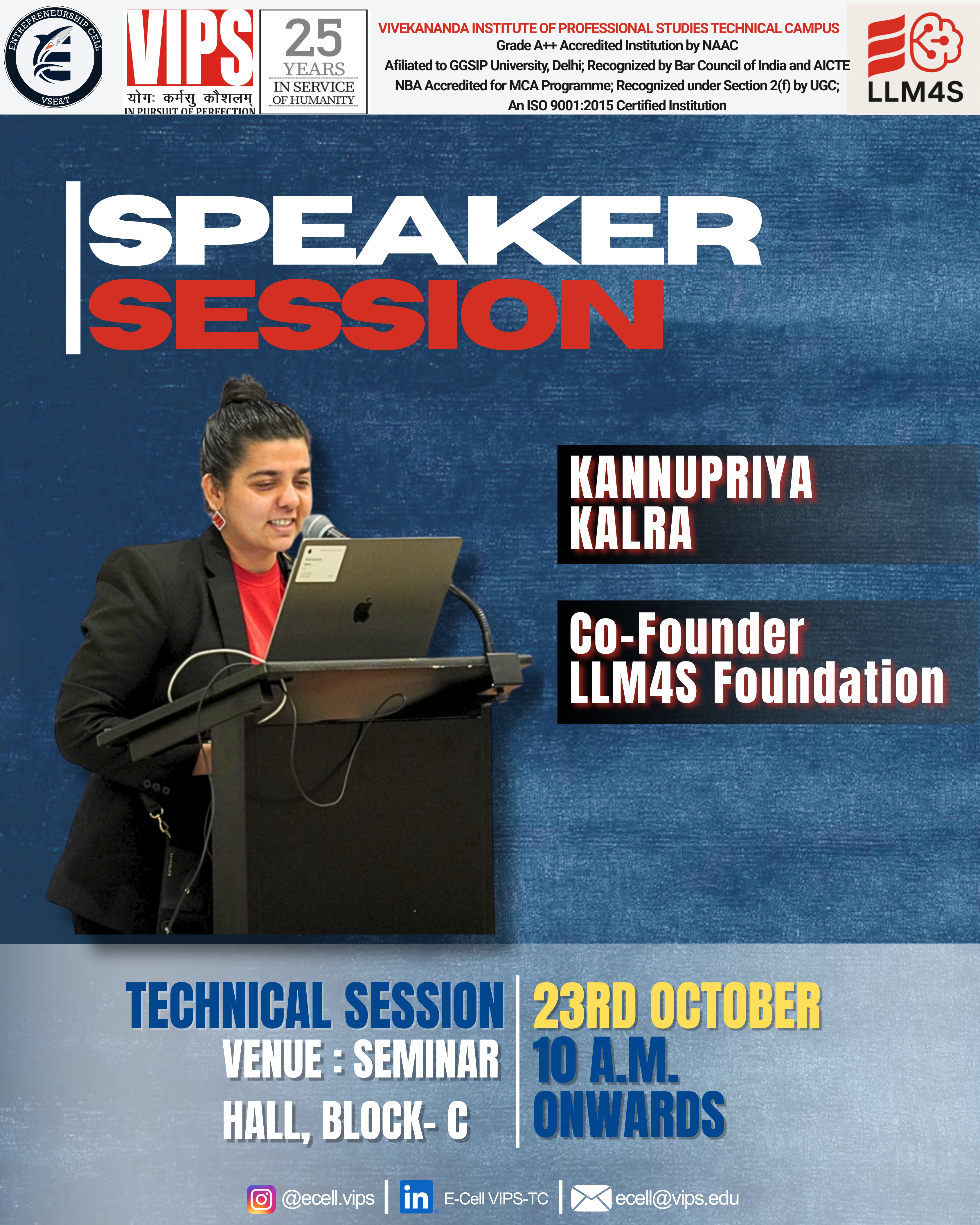 VIPS-TC 2026 speaker announcement featuring Kannupriya Kalra